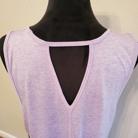 Ideology women heathered keyhole back active tank top purple Size 2X. - Picture 4 of 11